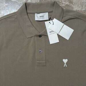Ami De Couer Polo Shirt Mens 2XL Khaki Tan Pique Mesh Cotton Short Sleeve NEW